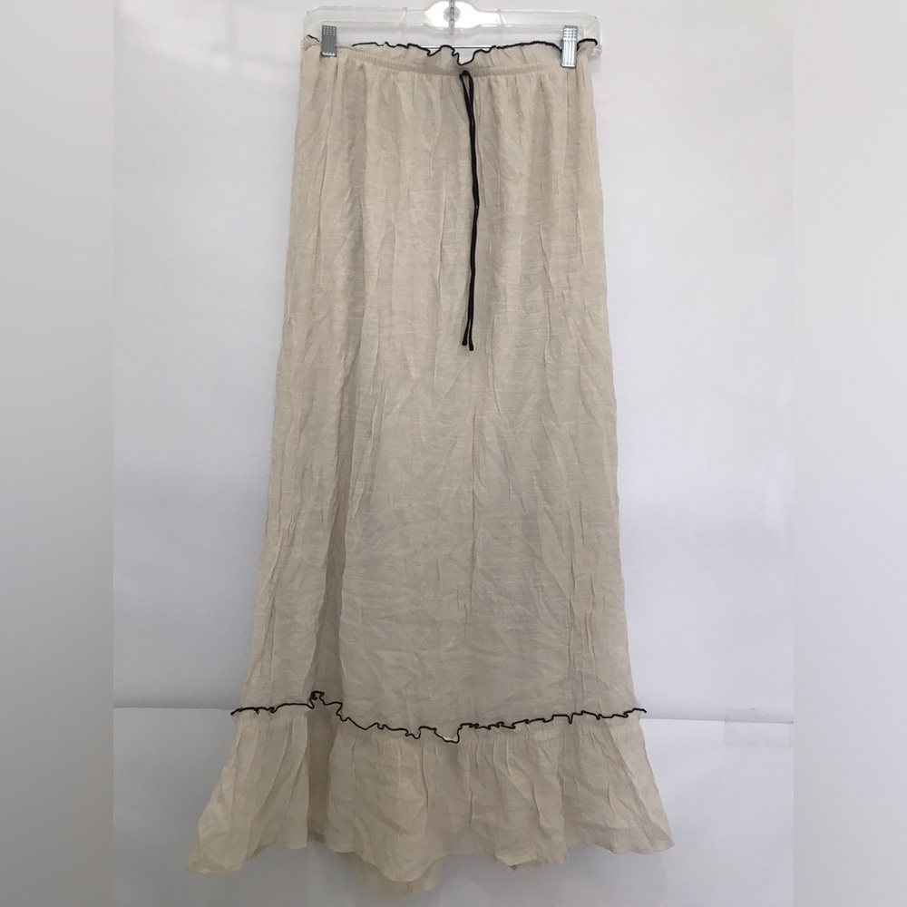Thirty / Thirty LA Women’s Cream Maxi Skirt with Contrast Trim Size XS